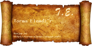Torma Elemér névjegykártya