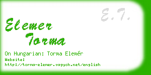 elemer torma business card